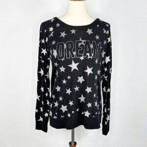 NEW Chaser Starry Dream Long Sleeve Sweater Sweatshirt Black Size M